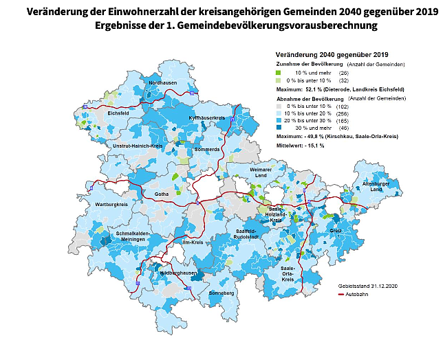Thüringenkarte Bevölkerungsentwicklung (Foto: TLS)