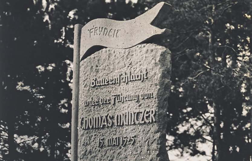 Gedenkstein für Thomas Müntzer (Foto: Sammlung Regionalmuseum Bad Frankenhausen)