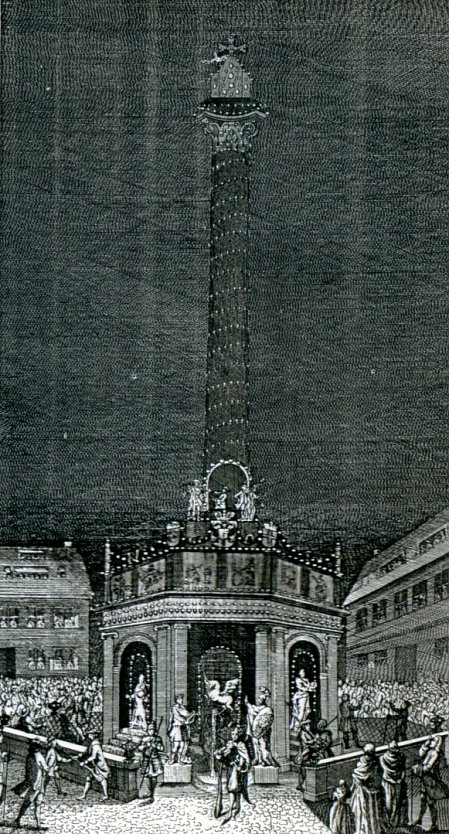 J. L. Meil, Kupferstich, „Die festliche Illumination am 11. April 1763 auf dem Königshof in Nordhausen“  (Foto: H.Kneffel)