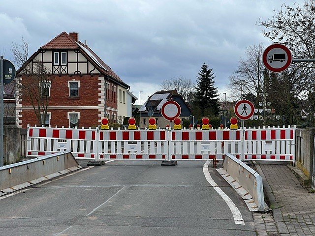 Brücke ab sofort gesperrt (Foto: Stadtverwaltung Nordhausen)