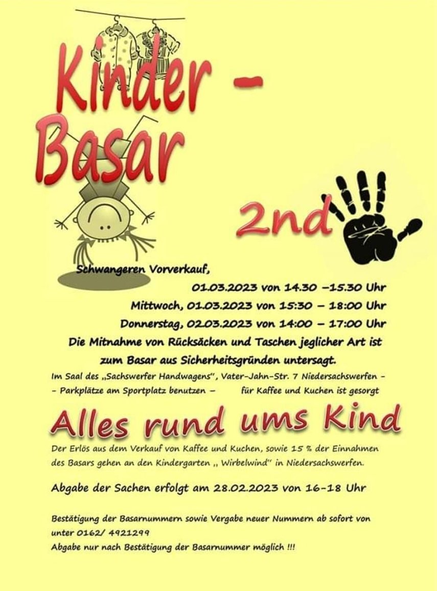Bild: Kindersachenbasar in Niedersachswerfen