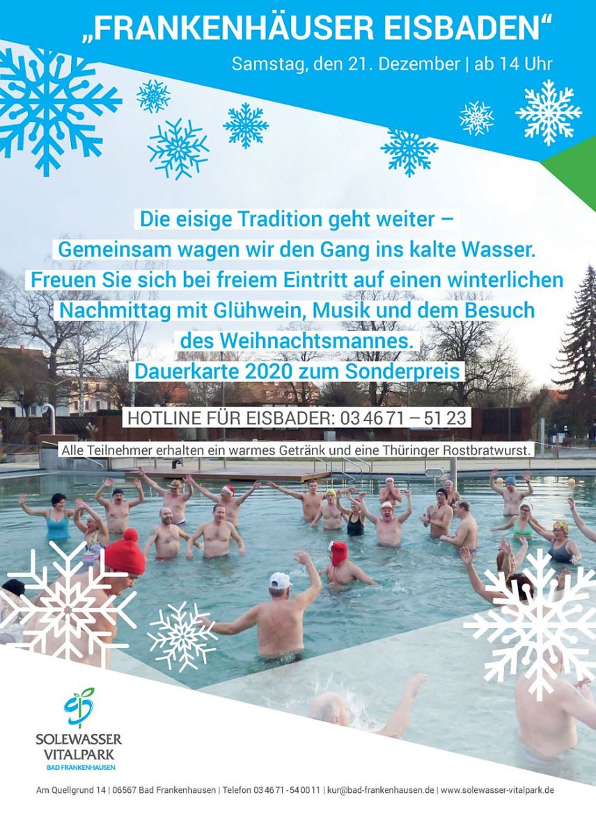 Bild: Frankenh&auml;user Eisbaden zur D&auml;mmerung