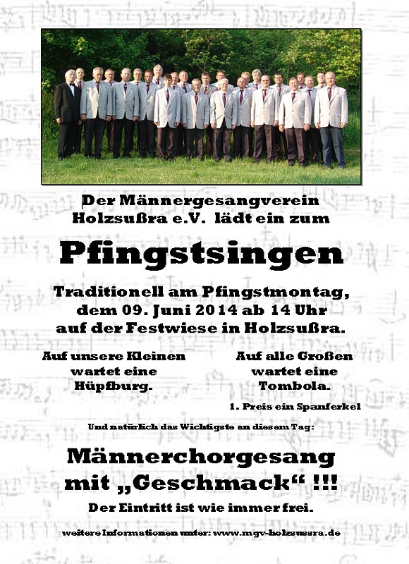 Bild: Traditionelles Pfingstsingen in Holzsu&szlig;ra