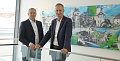 Steffen Loup und Sven D&ouml;rmann in der WBG-Gesch&auml;ftsstelle. (ssc)