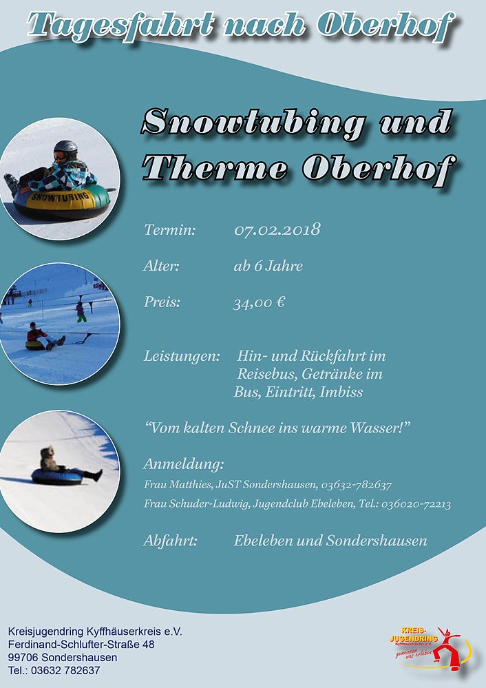 Bild: Tagesfahrt nach Oberhof Snowtubing und Therme