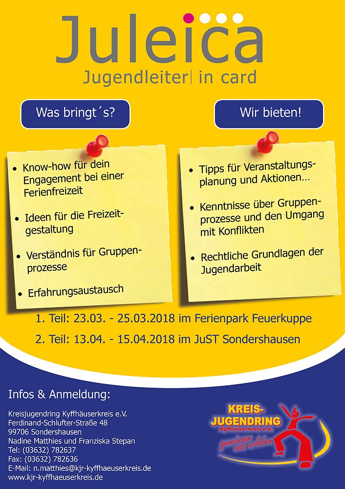 Bild: Juleica-Schulung im M&auml;rz und April