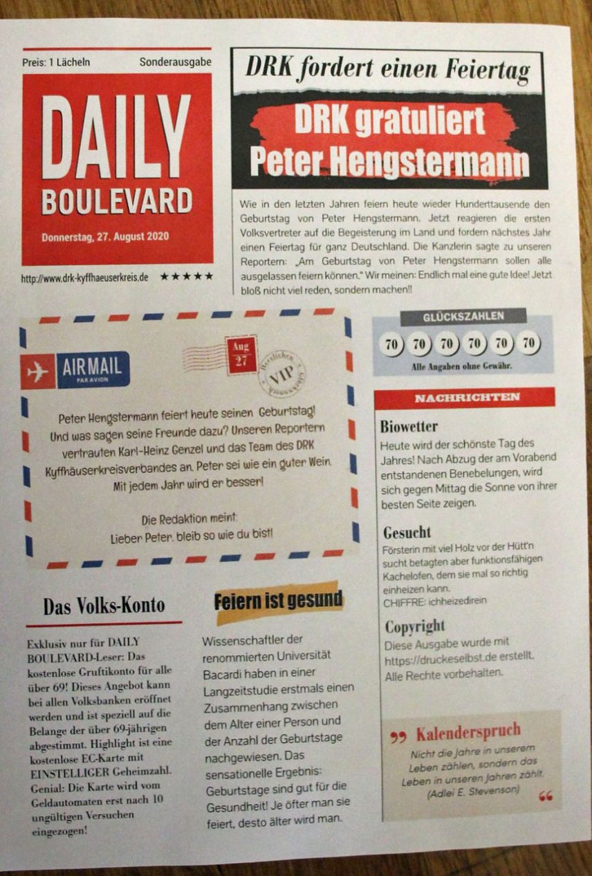 Bild: Happy Birthday Pr&auml;sident