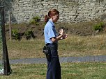 Polizeivorf&uuml;hrungen im Zeltlager der Johanniter (Foto: Ilka K&uuml;hn)