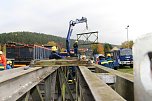 " Br&uuml;ckenbau im Thueringer Wald " (Foto: THW)