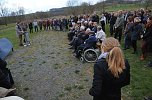 70. Jahrestag: Einweihung des Informations- und Gedenkortes Au&szlig;enlager an der ehemaligen Bahnhofsrampe in der KZ-Gedenkst&auml;tte Mittelbau-Dora, 11. April 2015. (Foto: Alvin Gilens)