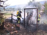 Gartenhaus brannte in Obergebra (Foto: Feuerwehr Bleicherode)