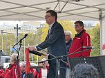 Demonstranten machten Druck (Foto: Harald Buntfu&szlig;)