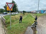 Viel Regen in kurzer Zeit: Feuerwehr im Einsatz (Foto: Silvio Dietzel)