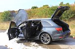 Autobrand auf Autobahn (Foto: S.Dietzel)