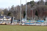 Ausblick &uuml;ber die abgerissene Trib&uuml;ne (Foto: oas)