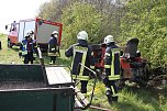 Gespann &uuml;berschlug sich in der Goldenen Aue (Foto: S. Dietzel)