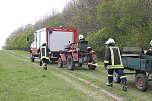 Gespann &uuml;berschlug sich in der Goldenen Aue (Foto: S. Dietzel)