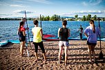 Fitnessprogramm auf dem Wasser mit Susanne Lier (Foto: Christoph Keil)