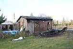 Abgebrannte Lauben in Greu&szlig;en (Foto: S. Dietzel)