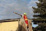 Abgebrannte Lauben in Greu&szlig;en (Foto: S. Dietzel)