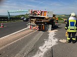 Umgekippter Lkw auf der A38 (Foto: Feuerwehr Ahrenshausen)