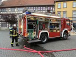 Feuerwehr&uuml;bung in der Bad Langensalzaer Altstadt (Foto: oas)