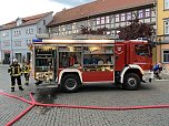 Feuerwehr&uuml;bung in der Bad Langensalzaer Altstadt (Foto: oas)