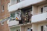 Balkonbrand in Nordhausen (Foto: Silvio Dietzel/Lukas M&uuml;hlhause)