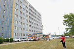Auf dem Schachtbaugel&auml;nde fand heute eine Gro&szlig;&uuml;bung von Feuerwehr und Rettungskr&auml;ften statt (Foto: agl)