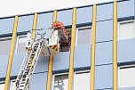Auf dem Schachtbaugel&auml;nde fand heute eine Gro&szlig;&uuml;bung von Feuerwehr und Rettungskr&auml;ften statt (Foto: agl)