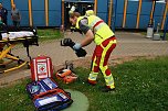 Auf dem Schachtbaugel&auml;nde fand heute eine Gro&szlig;&uuml;bung von Feuerwehr und Rettungskr&auml;ften statt (Foto: agl)