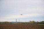 Airbus fliegt im Tiefflug &uuml;ber den Kyffh&auml;userkreis (Foto: S. Dietzel)