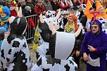 Ein bunter Karnevalszug zog sich am Rosenmontag durch Sondershausen (Foto: Eva Maria Wiegand)