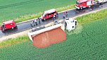Unfall mit umgekipptem Sattelzug (Foto: S.Dietzel)