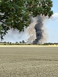 Hoher Sachschaden bei Feldbrand (Foto: Feuerwehr Bad Frankenhausen/Silvio Dietzel)