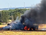 Hoher Sachschaden bei Feldbrand (Foto: Feuerwehr Bad Frankenhausen/Silvio Dietzel)