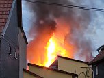 Gro&szlig;brand am Abend in Oberdorla (Foto: privat)