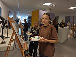 Die Sch&uuml;lerinnen und Sch&uuml;ler der Regelschule am Franzberg durften die Werke von Heinz Scharr eigenst&auml;ndig interpretieren (Foto: Janine Skara)