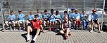 Fussball-Sommercamp im Stadion der Freundschaft in Bad Langensalza mit den Betreuern Franziska M&ouml;ller (Trainerin der G-Junioren) und Ben (Praktikant) (Foto: Eva Maria Wiegand)
