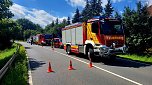 Unfall zwischen Niedersachswerfen und Ilfeld (Foto: Feuerwehr Niedersachswerfen/Silvio Dietzel)