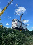 Verungl&uuml;ckter Bus an der A38 (Foto: S. Dietzel)