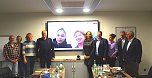 Videokonferenz in Nordhausen mit der Oympiasiegerin im Kugelsto&szlig;en, Yemisi Ogunleye, und ihrer Trainerin (Foto: Eva Maria Wiegand)