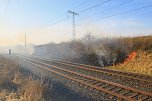 Feuer am Bahndamm bei Wollersleben und Wolkramshausen (Foto: S. Dietzel)
