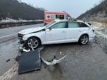 Bei Winterwetter zu schnell unterwegs: Unfall auf der A38 (Foto: S. Dietzel)