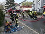 Die Feuerwehren in Sondershausen und Ebeleben versuchen das Feuer zu l&ouml;schen.  (Foto: Silvio Dietzel)