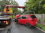 Verkehrsunfall auf der Landstra&szlig;e zwischen Bad Frankenhausen und Sondershausen (Foto: S. Dietzel)