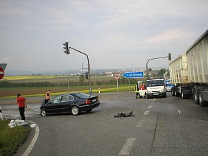 Crash an der Abfahrt