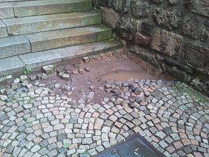 Pflaster weggesp&uuml;lt