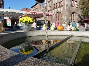 Markt zwischen Rath&auml;usern