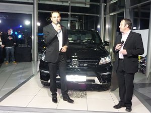 Andreas Peter (links), Moderator Ren&eacute; Pfeuffer